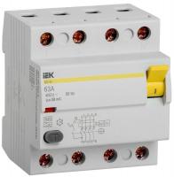 Выключатель дифференциального тока (УЗО) 4п 63А 30мА тип A ВД1-63 ИЭК MDV11-4-063-030