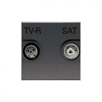 Розетка TV-R-SAT Zenit оконечная с накладкой антрацит ABB 2CLA225170N1801