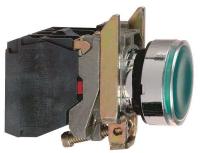 Кнопка 22мм 48-120В с возвр. с инд. зел. SchE XB4BW33G5