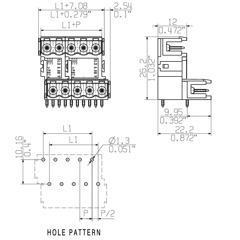 Штекерный соединитель печат SLD 5.08V/46/90B 3.2 SN OR BX 1726490000