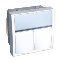 Розетка компьютерная 2-м СП S-one Altira RJ45 + RJ45 CAT.6 неэкранир. R9003 SchE ALB44326N
