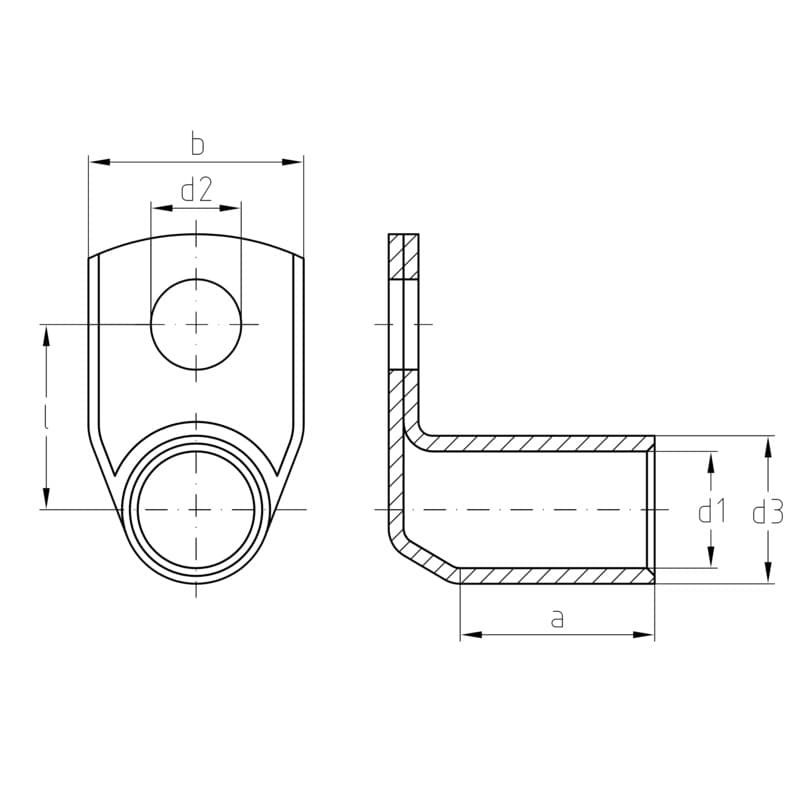 Tube cable shoe for CU con. KWN-M10/150 90 1494500000