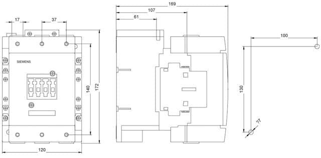 Типоразмеры контакторов. 3rt1054-1ab36. 3rt1054-6s..6-3pao. 3rt1055-6ad36 габариты. Размеры контактора 3-полюсного.