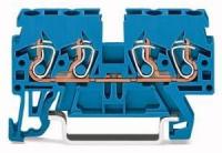 Клемма 4х(0.08-2.5мм) проходная 1пол. 55х27.5мм син. (уп.100шт) WAGO 870-834