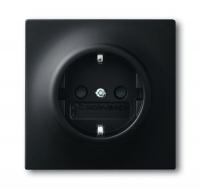 Розетка Schuko Impuls 16А 250В защ. шторки черн. бархат ABB 2CKA002013A5334