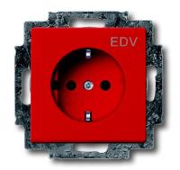 Розетка Schuko Solo/future 16А 250В с маркировкой "EDV" защ. шторки красн. ABB 2CKA002013A5325