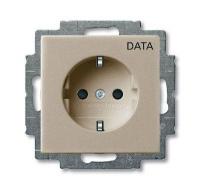 Розетка Schuko Basic 55 16А 250В с маркировкой "DATA" шампань ABB 2CKA002011A6141