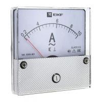 Амперметр аналоговый AM-A801 на панель 80х80 (круглый вырез) 10А прямое подкл. EKF am-a801-10/ama-801-10