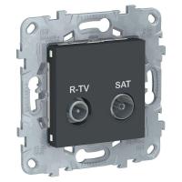 Механизм розетки R-TV/SAT UNICA NEW проходная антрацит SchE NU545654