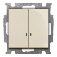 Выключатель 2-кл. 1п СП Basic 55 10А IP20 с клавишей с подсветкой сл. кость ABB 2CKA001012A2157