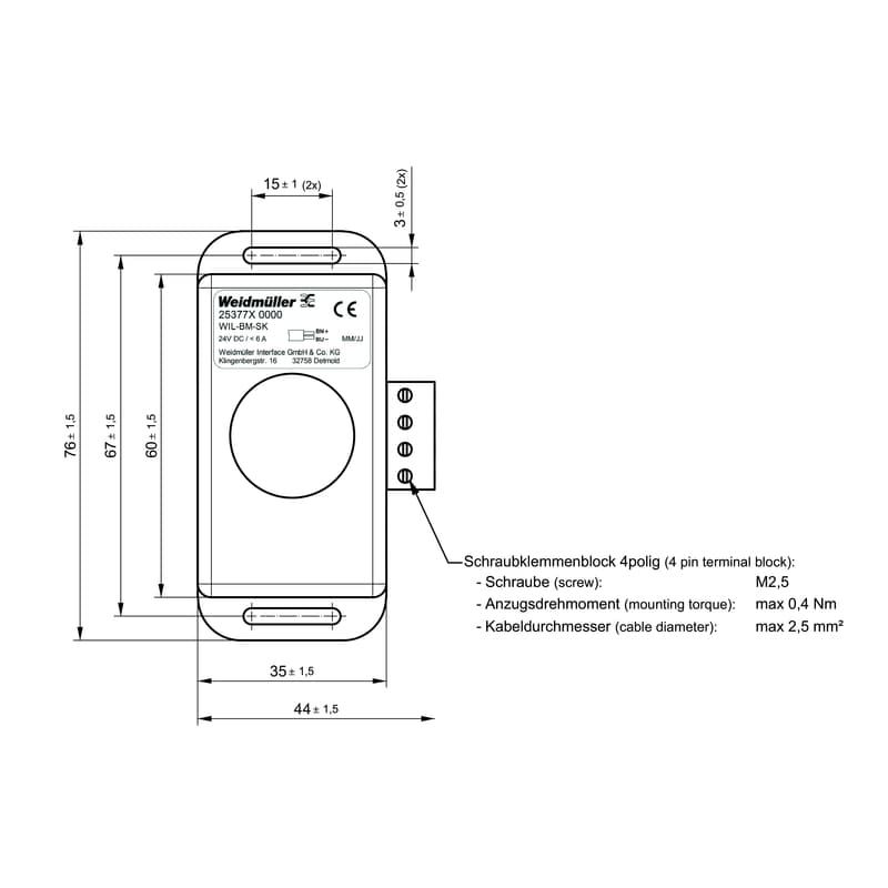 Indication- and signal lamp WIL-BM-SK 2537720000