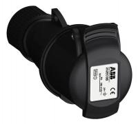 Розетка кабельная 232EC9B Easy&Safe 232EC9B 32А 2P+E IP44 9ч черн. ABB 2CMA103596R1000