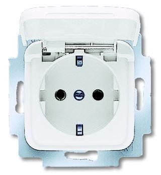 Розетка Schuko Reflex SI 16А 250В с защ. крышкой альп. бел. ABB 2CKA002018A1508