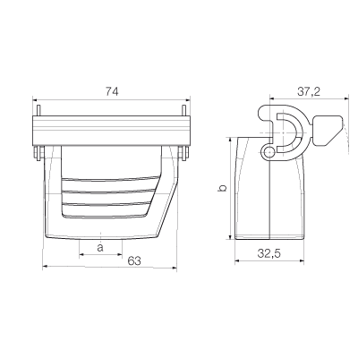 Корпус HDC 10A KLU 1PG16G 1664560000