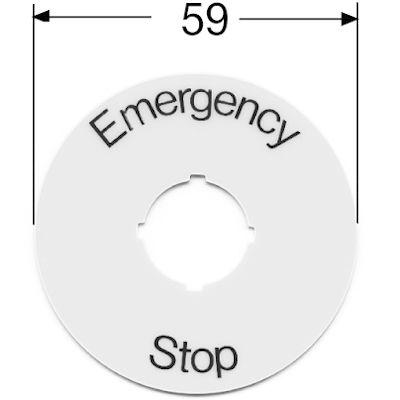 Шильдик круглый "Emergency Stop" MA6-1026 ABB 1SFA611930R1026