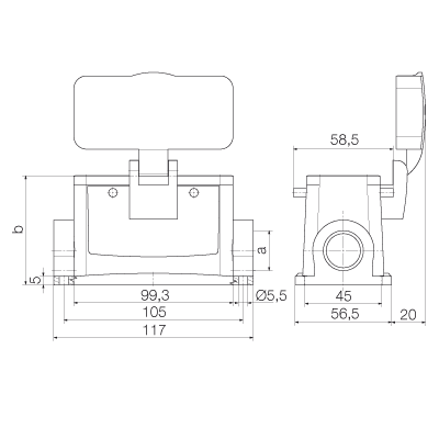 Корпус HDC 16B SDBO 1M25G 1900080000