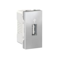 Коннектор USB 1-мод. UNICA MODULAR алюм. SchE NU342930