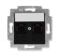 Розетка информационная Levit двойная 2хRJ45 кат. 5e антрацит ABB 2CHH295118A6063