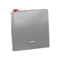 Переключатель 1-кл. 2мод. СП Unica Modular IP21 (сх. 6а) с нейтралью алюм. SchE NU320330S