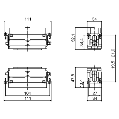 Компон. соединит. разъемов HDC S4/8 FS 1023250000