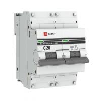 Выключатель автоматический 2п C 20А 10кА ВА 47-100 PROxima EKF mcb47100-2-20C-pro