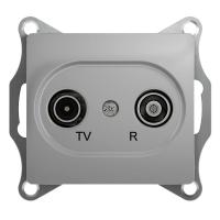 Механизм розетки TV-R 2-м СП Glossa проходной 4DB алюм. SchE GSL000395