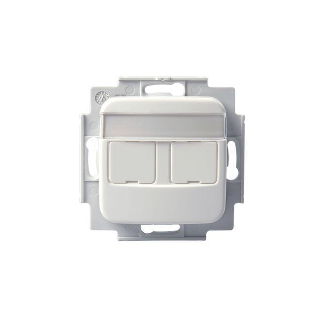 Розетка телекоммуникационная Jussi RJ45 + RJ45 без разъемов (AMP) бел. ABB 2TKA002184G1