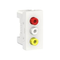 Розетка 3 RCA 2-мод. UNICA MODULAR бел. SchE NU343118