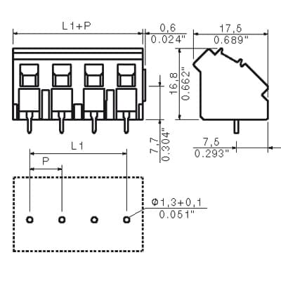 Клемма печатной платы LP 7.62/02/135 4.5SN BK BX 1697280000