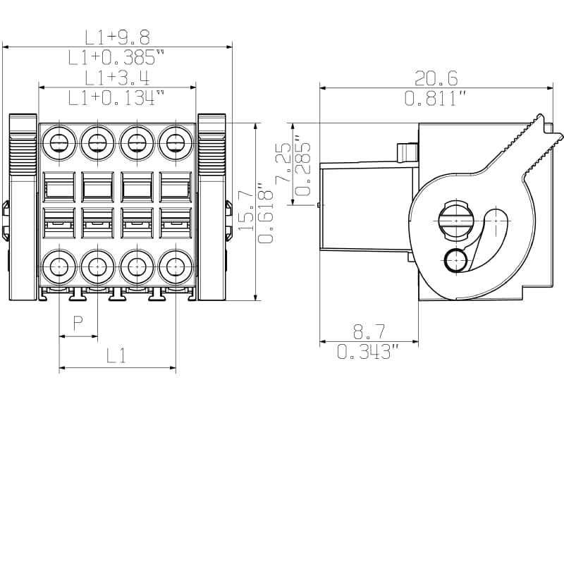 Штекерный соединитель печат B2L 3.50/36/180LH SN OR BX PRT 1905440000