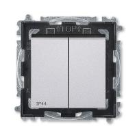 Выключатель 2-кл. Levit IP44 серебр./дым. черн. ABB 2CHH595940A4070