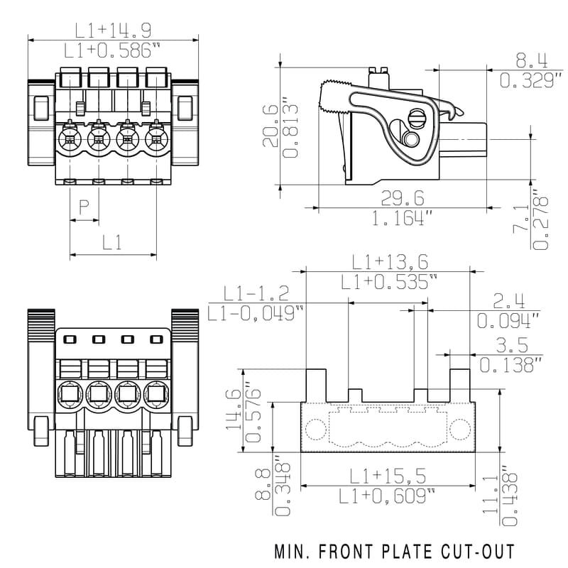 Штекерный соединитель печат BLF 5.08HC/03/90LR SN BK BX 1000420001