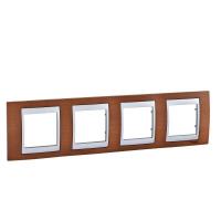 Рамка 4-м Unica Top вишня/алюм. SchE MGU66.008.0M2