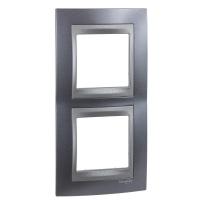 Рамка 2-м Unica Top верт. грей/графит SchE MGU66.004V.297