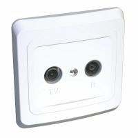Розетка TV-FM 1-м СП Этюд оконечная бел. SchE TVC-001B