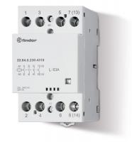Контактор модульный 3NO+1NC 63А AgSnO2 12В AC/DC 53.5мм IP20 опции: мех.индикатор FINDER 226400124710