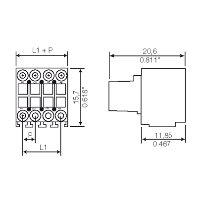 Штекерный соединитель печат B2L 3.50/14/180QV7 SN BK BX 1944630000