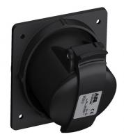 Розетка панельная 216RAM6B 16А 2P+E 6ч с угловым миним. фланцем IP44 черн. ABB 2CMA100543R1000