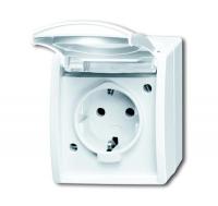 Розетка Schuko ОП Ocean 16А 250В IP44 альп. бел. ABB 2CKA002083A0846
