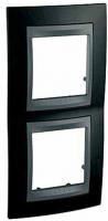 Рамка 2-м Unica Top верт. родий/графит SchE MGU66.004V.293