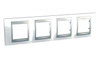 Рамка 4-м Unica Top нордик/алюм. SchE MGU66.008.092