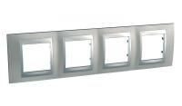 Рамка 4-м Unica Top никель/алюм. SchE MGU66.008.039