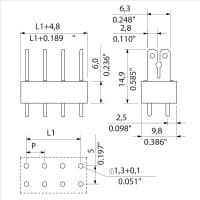 Клемма печатной платы PCF 5.00/08/180 3.5SN BL BX 6385340000