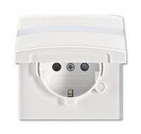 Розетка Schuko Allwetter44 16А 250В 20 EUGKBN-34-101 с защ. крышкой защ. шторки поле для надписи (уплот. кольцо в комплекте) IP44 альп. бел. ABB 2CKA002064A0301