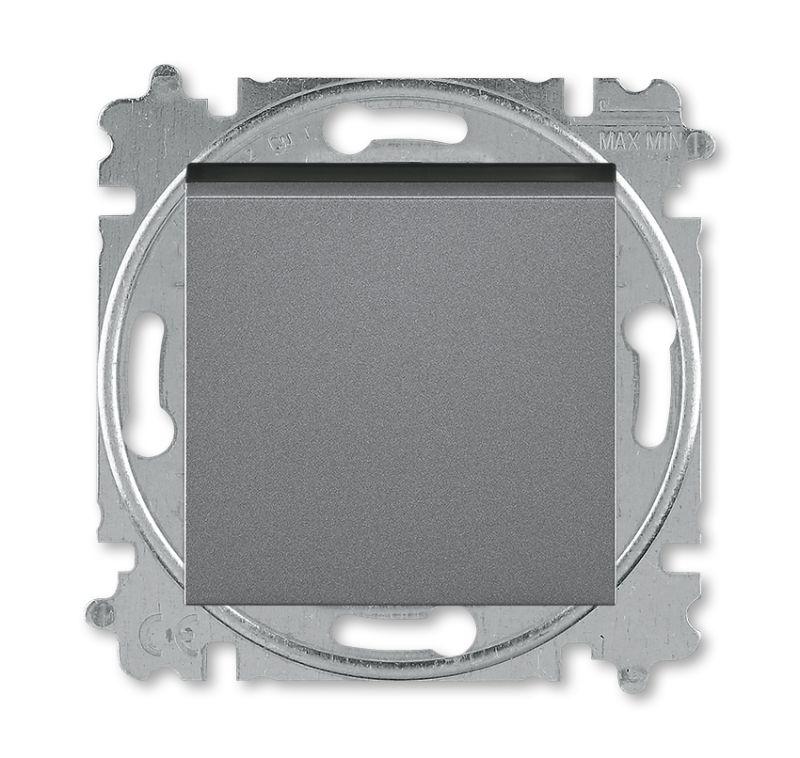 Выключатель 1-кл. СП Levit IP20 сталь/дым. черн. ABB 2CHH590145A6069