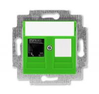 Розетка информационная Levit RJ45 кат. 6 и заглушка зел. ABB 2CHH296117A6067