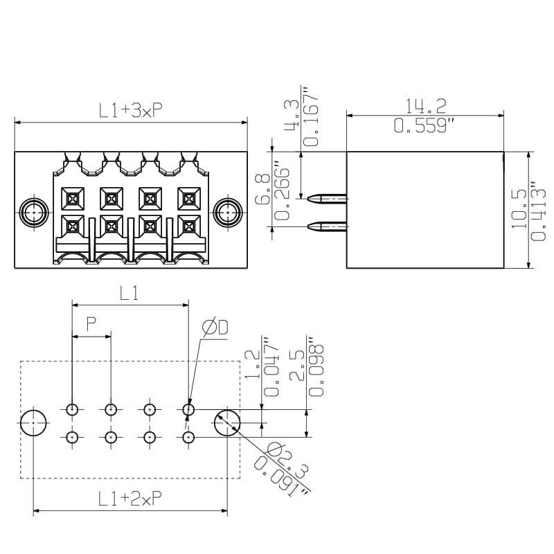 Штекерный соединитель печат S2L 3.50/16/180G 3.5SN BK BX 1729000000
