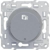 Выключатель карточный 1мод. СП Odace 10А IP21 с подсветкой алюм. SchE S53R283