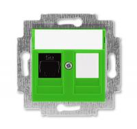 Розетка информационная Levit RJ45 кат. 5e и заглушка зел. ABB 2CHH295117A6067