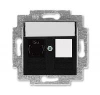 Розетка информационная Levit RJ45 кат. 5e и заглушка антрацит ABB 2CHH295117A6063